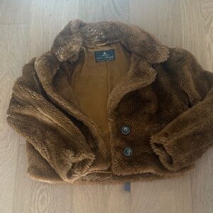 Free People Brown Teddy Jacket